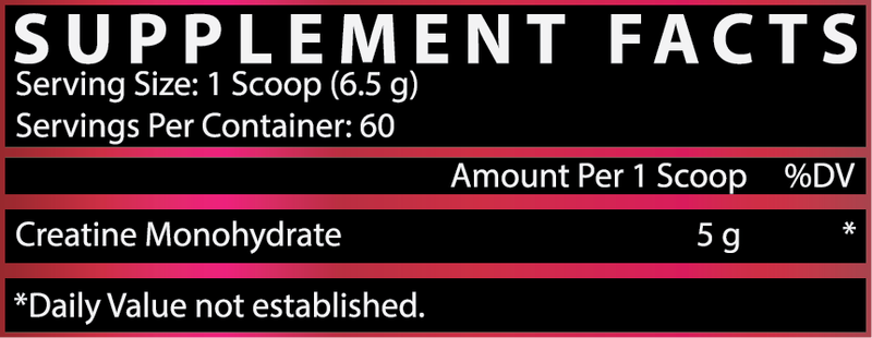Flavored Creatine Monohydrate 300 G Facts