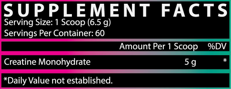 Flavored Creatine Monohydrate 300 G Facts